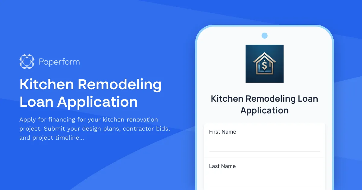 Kitchen Remodeling Loan Application