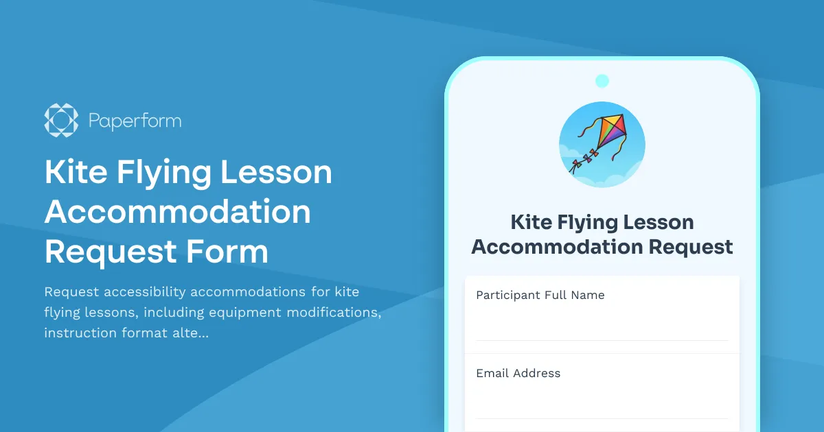 Kite Flying Lesson Accommodation Request Form