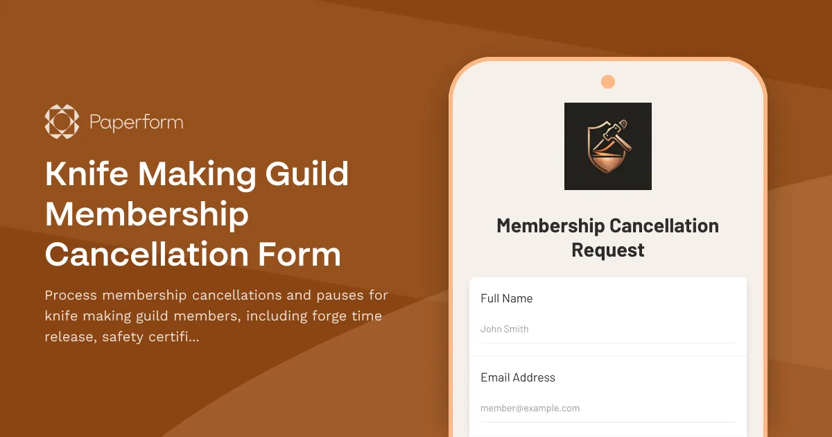 Knife Making Guild Membership Cancellation Form