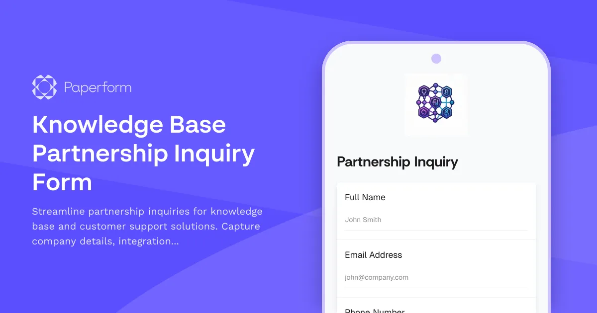 Knowledge Base Partnership Inquiry Form