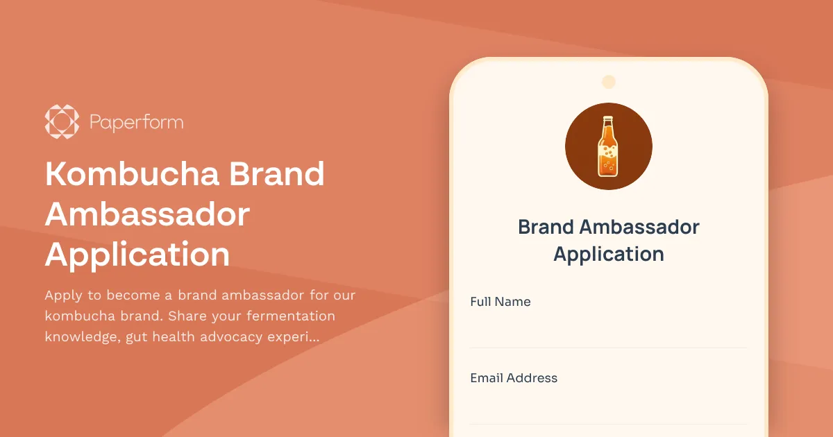 Kombucha Brand Ambassador Application