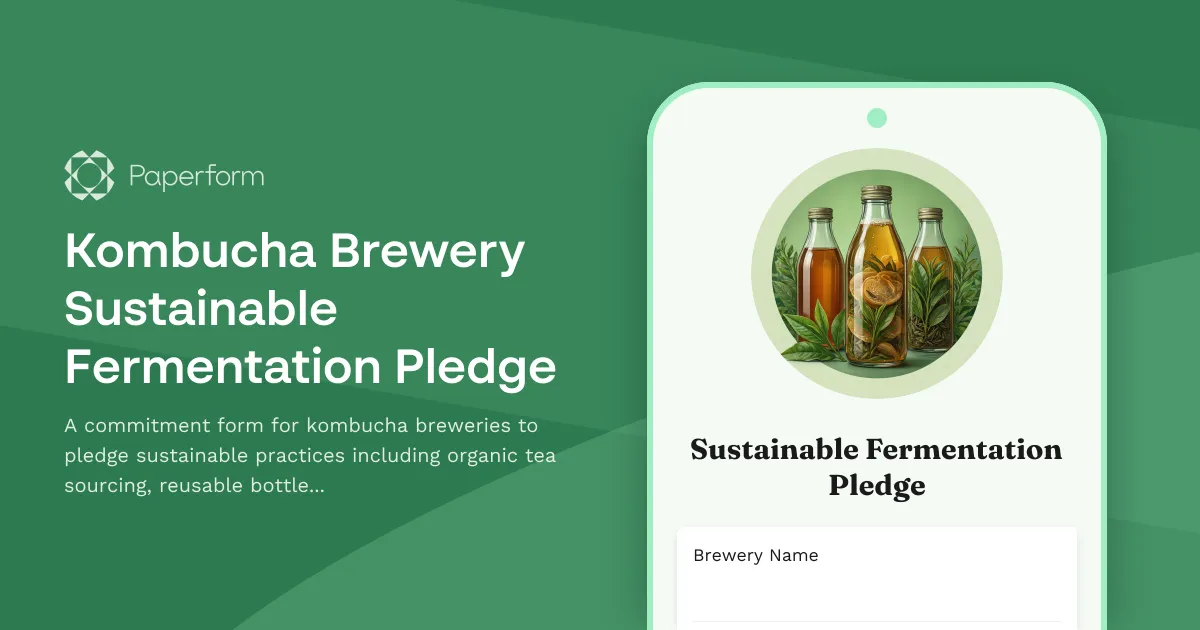 Kombucha Brewery Sustainable Fermentation Pledge