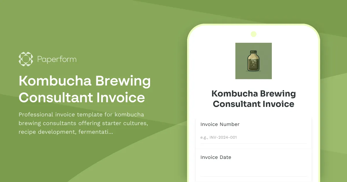 Kombucha Brewing Consultant Invoice