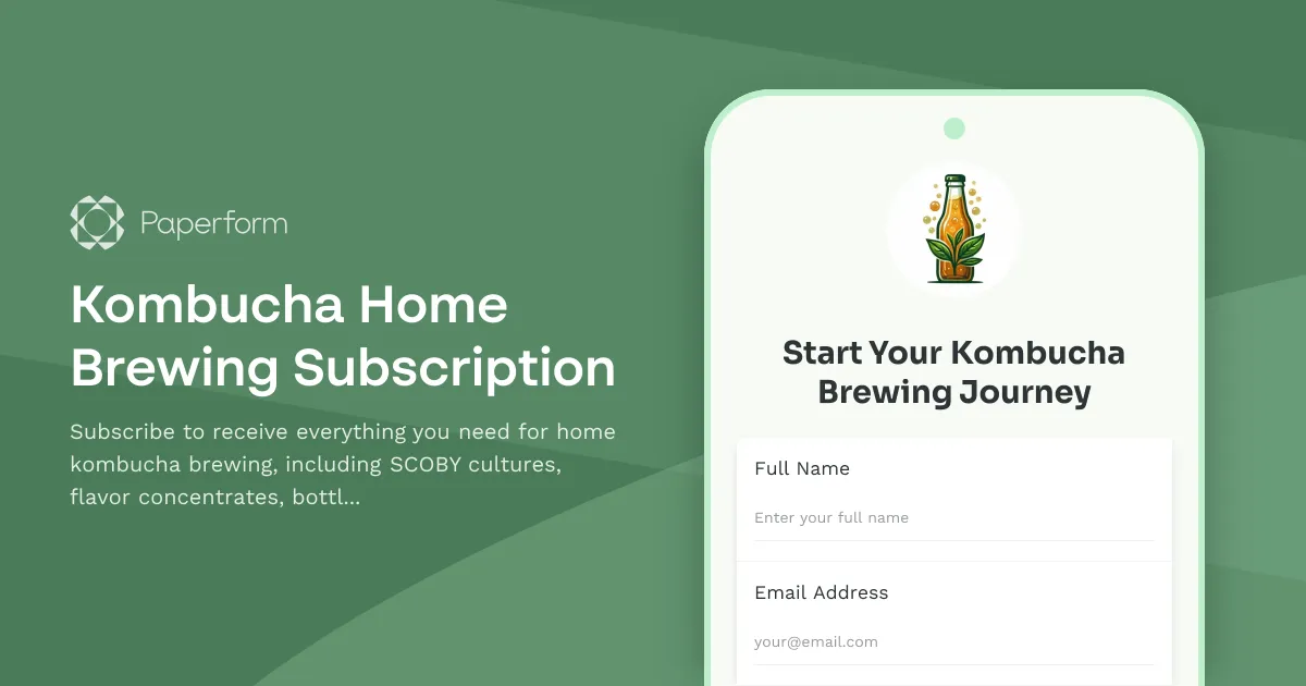 Kombucha Home Brewing Subscription