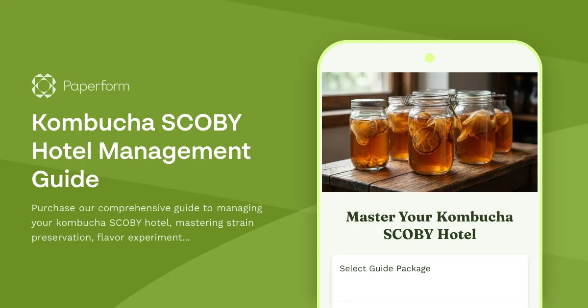 Kombucha SCOBY Hotel Management Guide