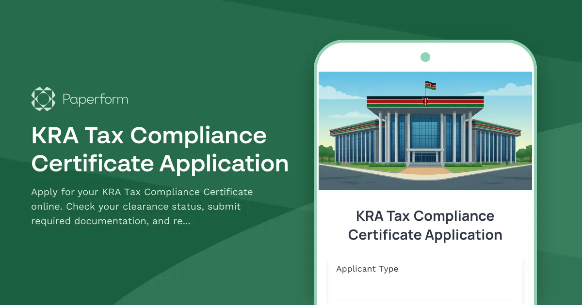 KRA Tax Compliance Certificate Application