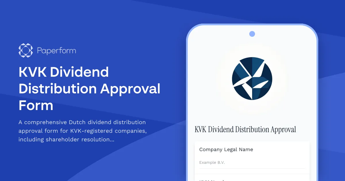 KVK Dividend Distribution Approval Form