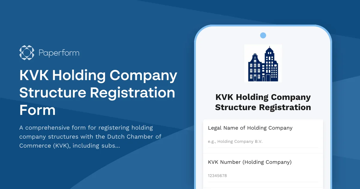 KVK Holding Company Structure Registration Form