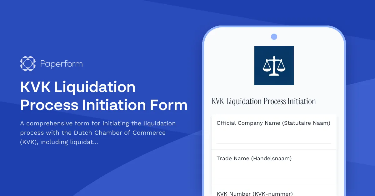 KVK Liquidation Process Initiation Form