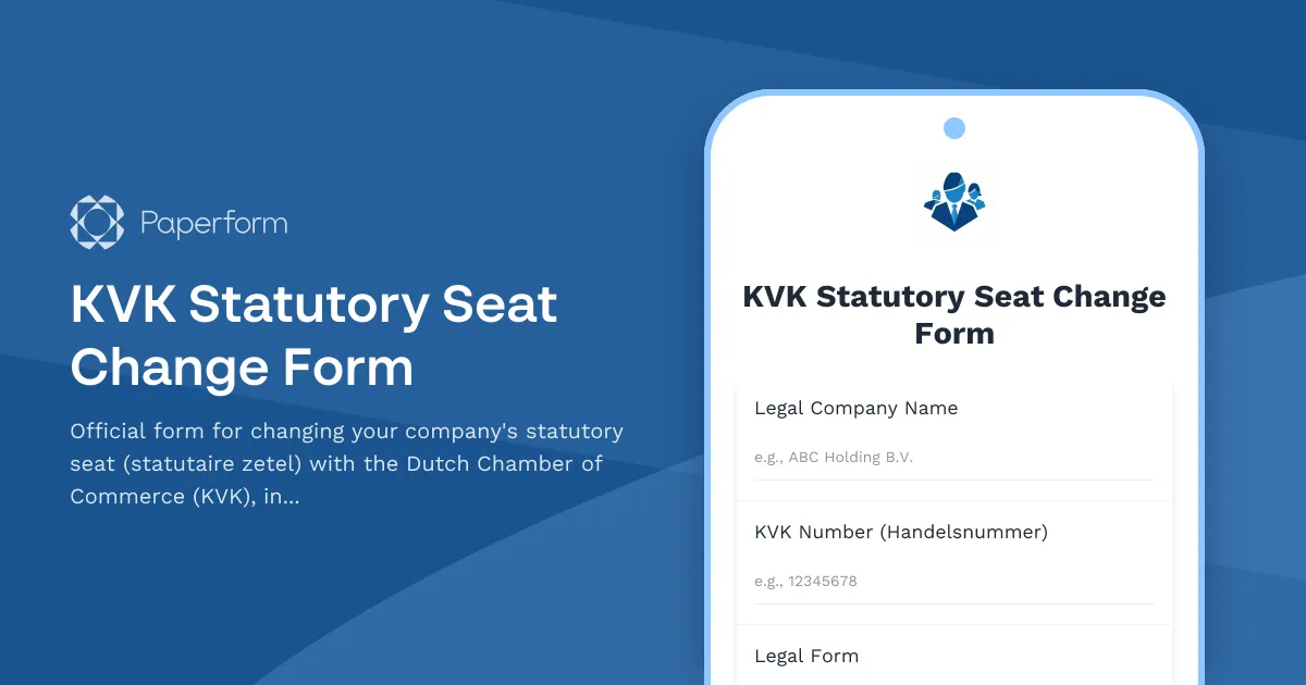 KVK Statutory Seat Change Form