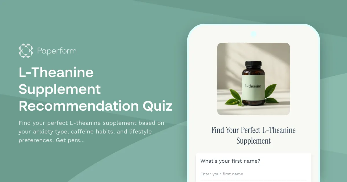L-Theanine Supplement Recommendation Quiz