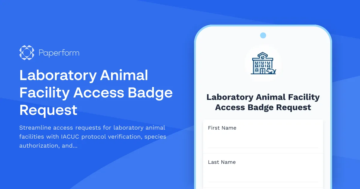 Laboratory Animal Facility Access Badge Request