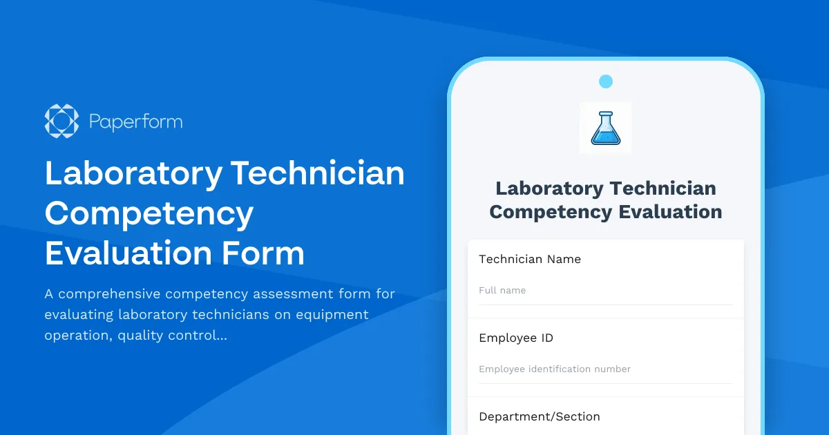Laboratory Technician Competency Evaluation Form