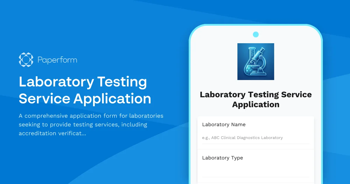 Laboratory Testing Service Application