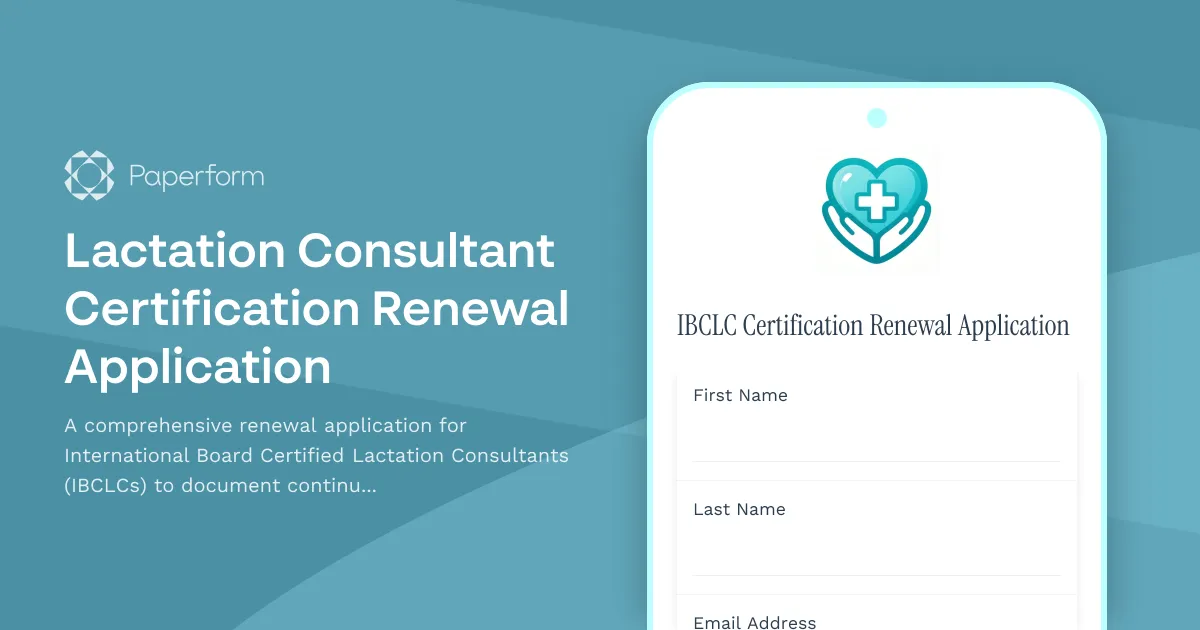 Lactation Consultant Certification Renewal Application