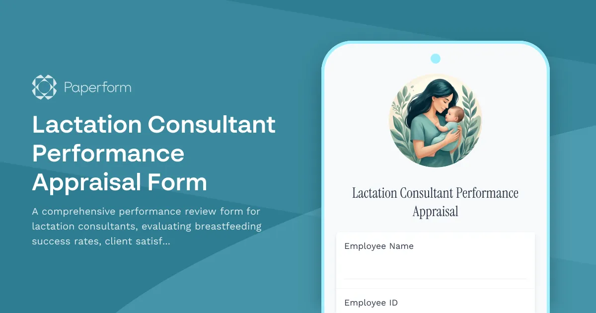 Lactation Consultant Performance Appraisal Form