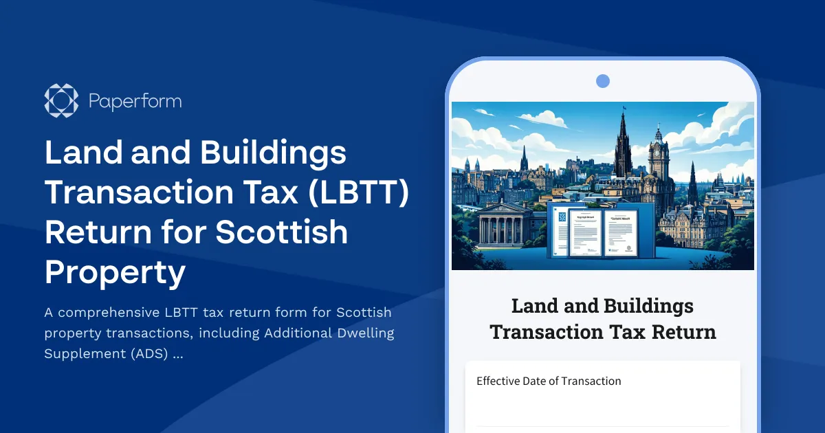 Land and Buildings Transaction Tax (LBTT) Return for Scottish Property
