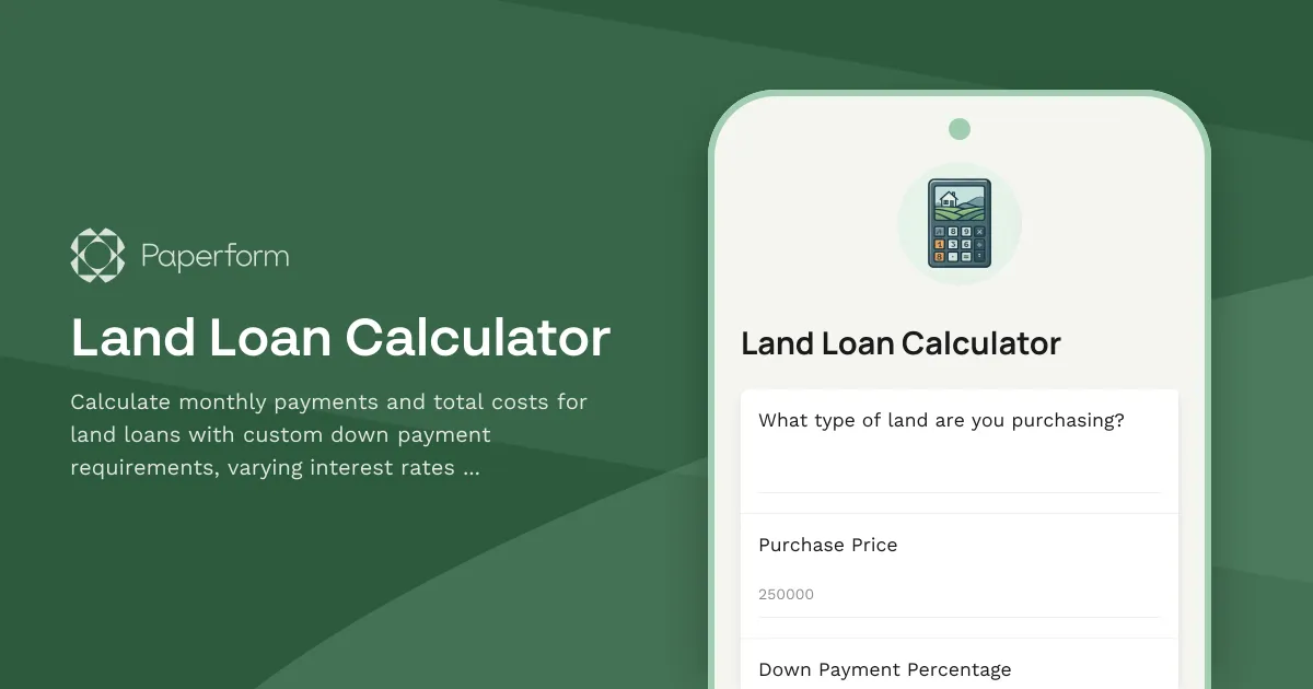 Land Loan Calculator