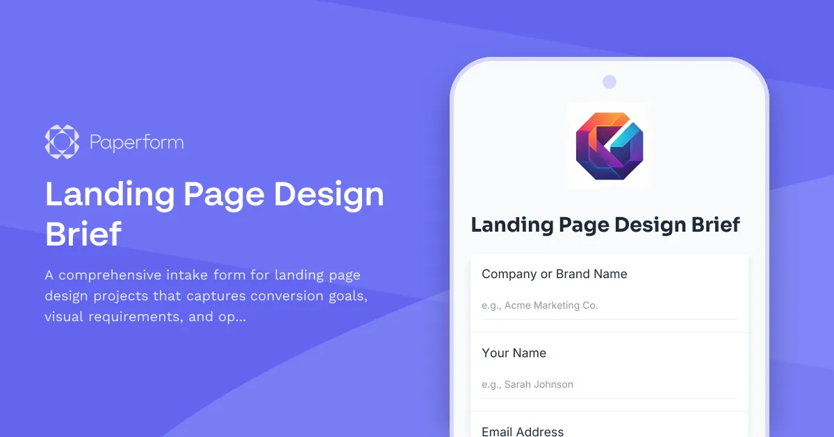 Landing Page Design Brief