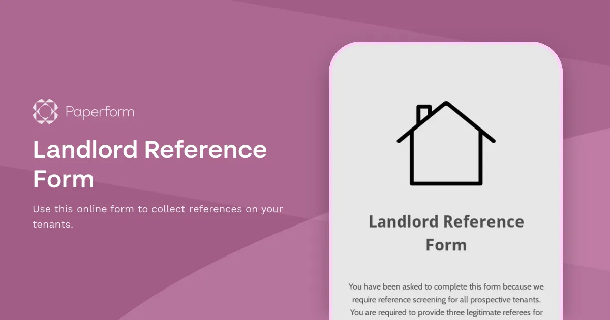 Landlord Reference Form