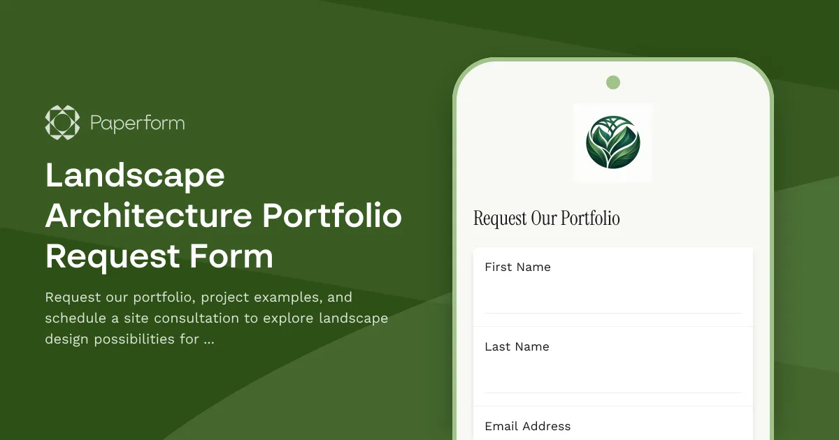 Landscape Architecture Portfolio Request Form