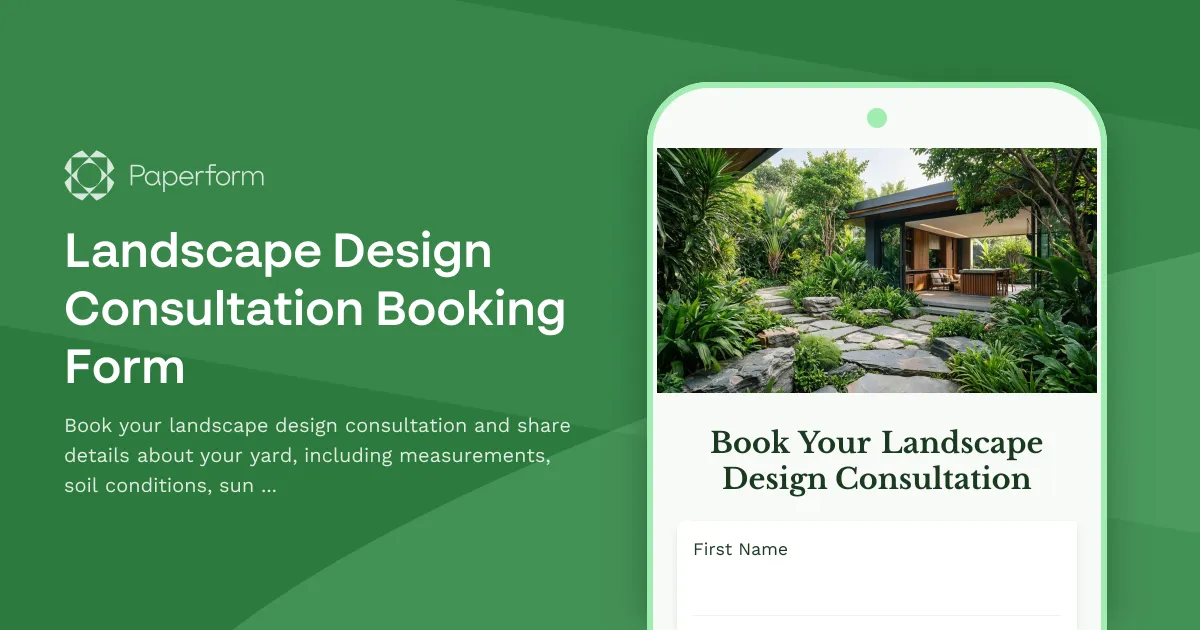 Landscape Design Consultation Booking Form