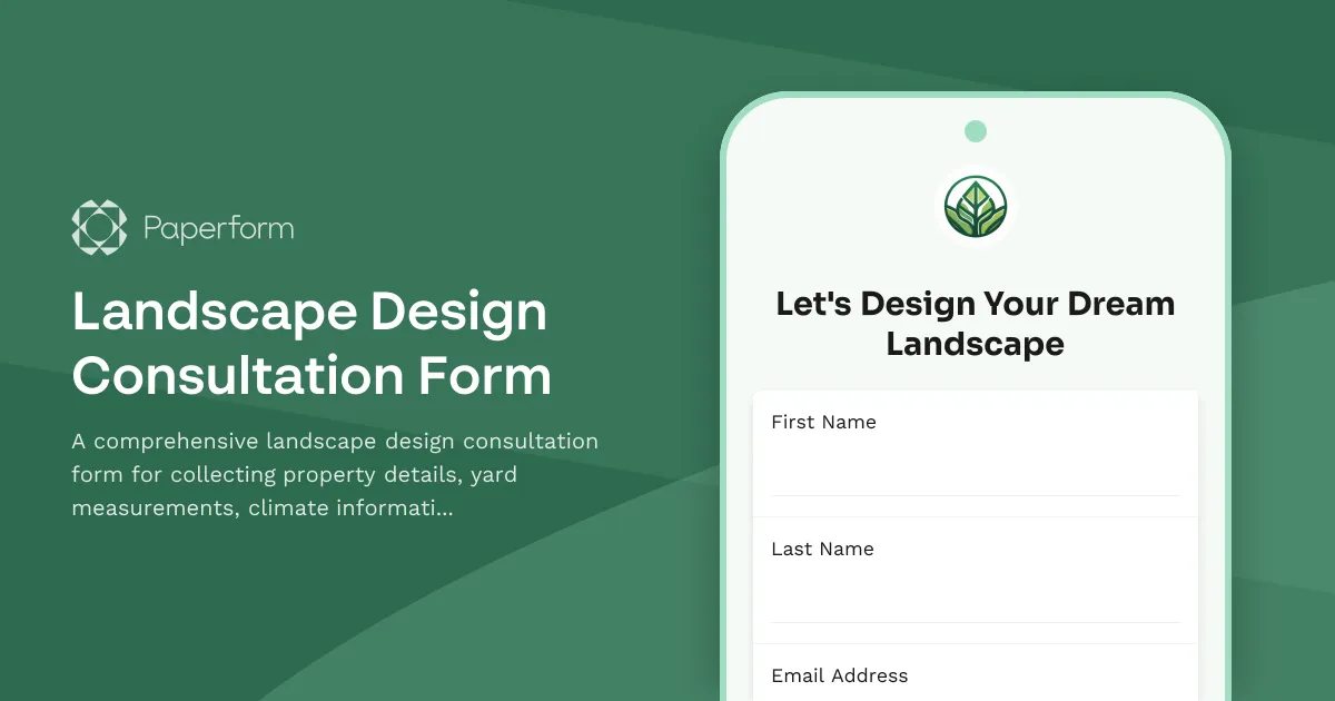 Landscape Design Consultation Form