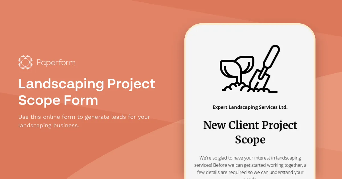 Landscaping Project Scope Form