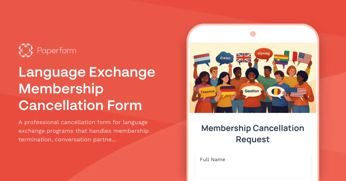 Language Exchange Membership Cancellation Form