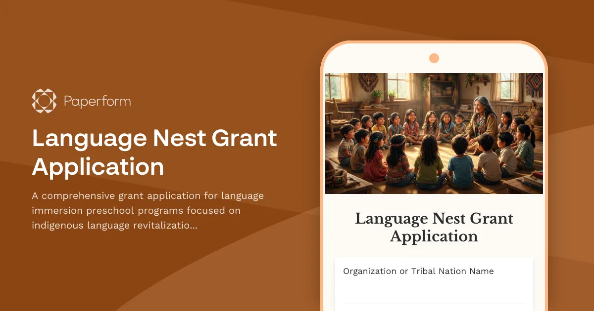 Language Nest Grant Application
