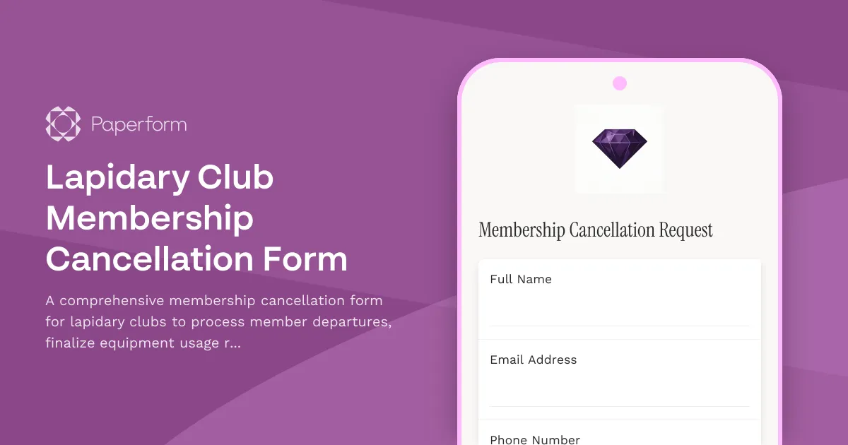 Lapidary Club Membership Cancellation Form