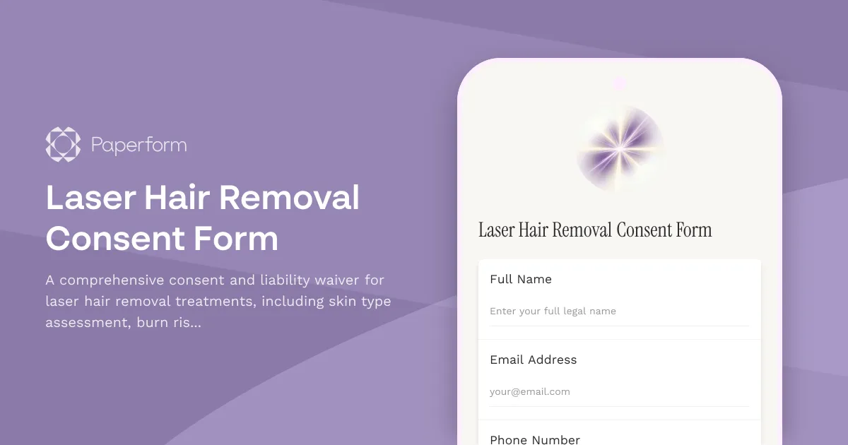 Laser Hair Removal Consent Form