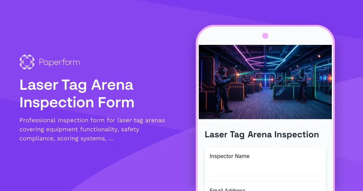 Laser Tag Arena Inspection Form
