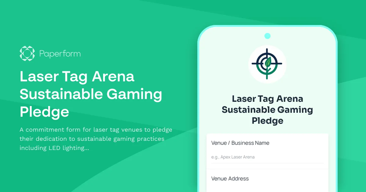 Laser Tag Arena Sustainable Gaming Pledge