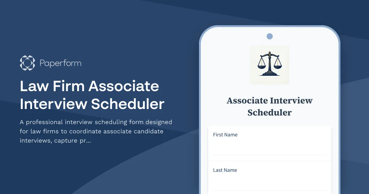 Law Firm Associate Interview Scheduler