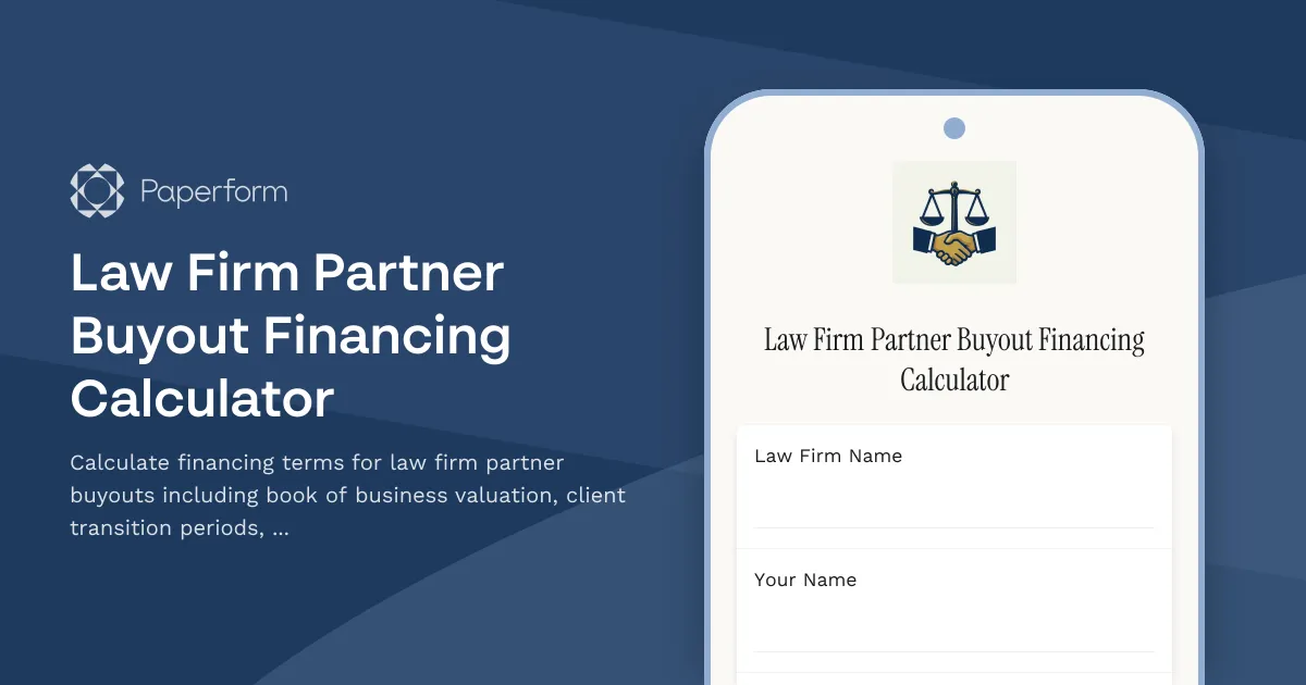 Law Firm Partner Buyout Financing Calculator