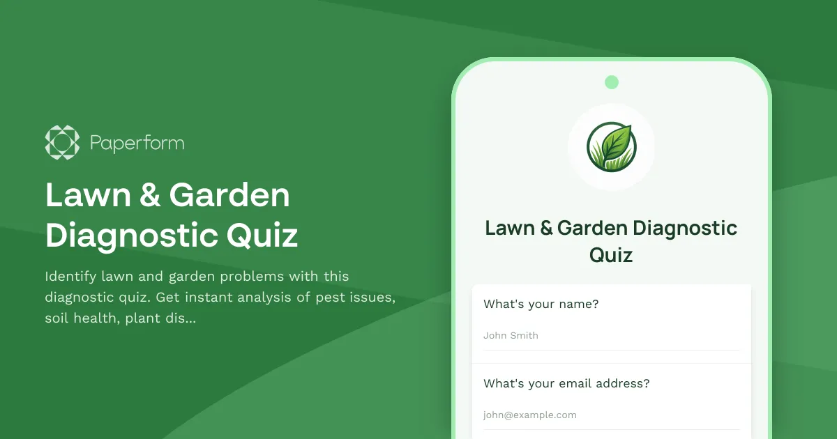 Lawn & Garden Diagnostic Quiz