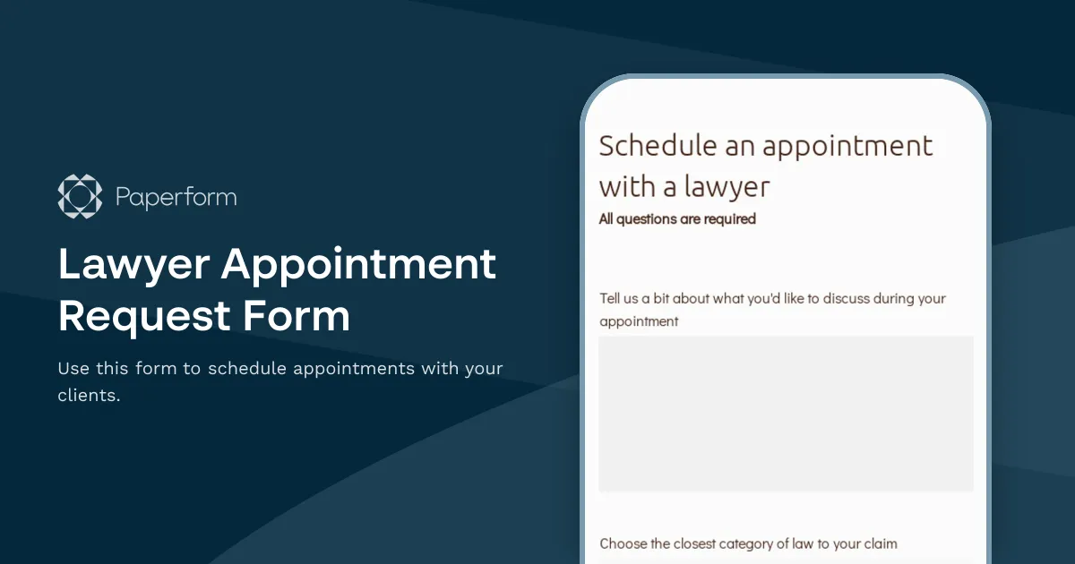 Lawyer Appointment Request Form