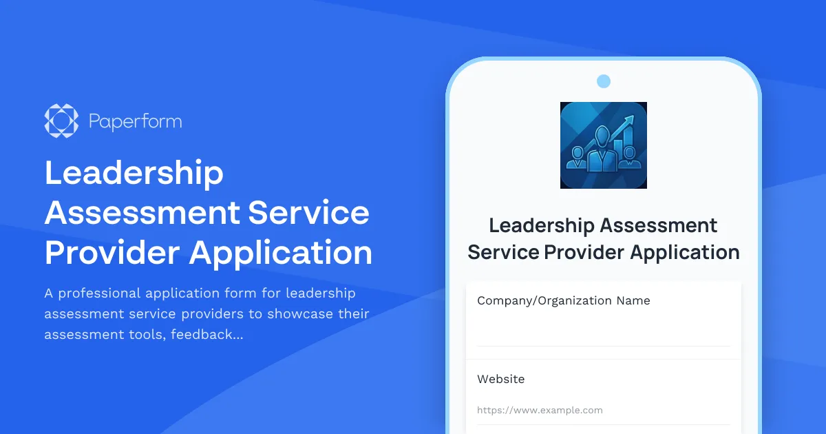 Leadership Assessment Service Provider Application