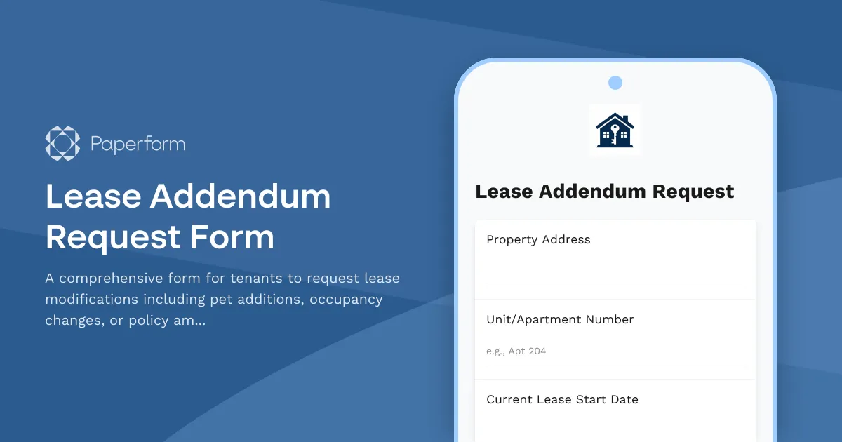 Lease Addendum Request Form