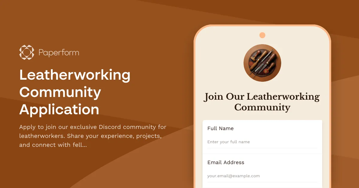 Leatherworking Community Application