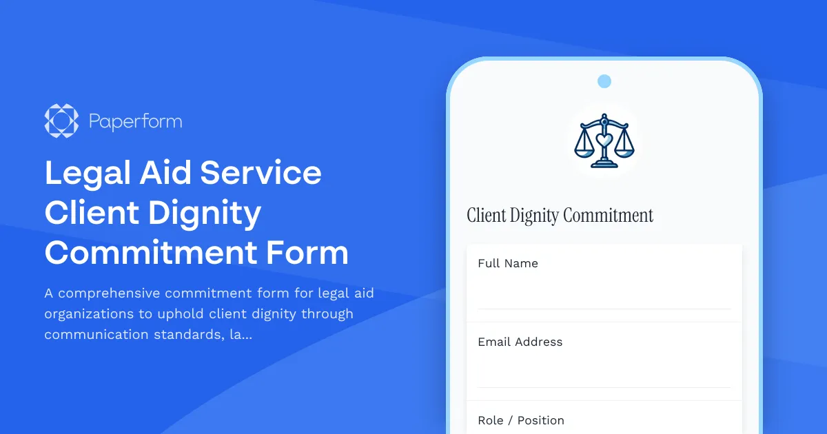 Legal Aid Service Client Dignity Commitment Form