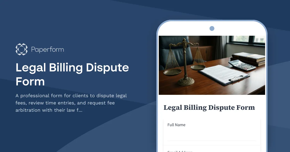 Legal Billing Dispute Form