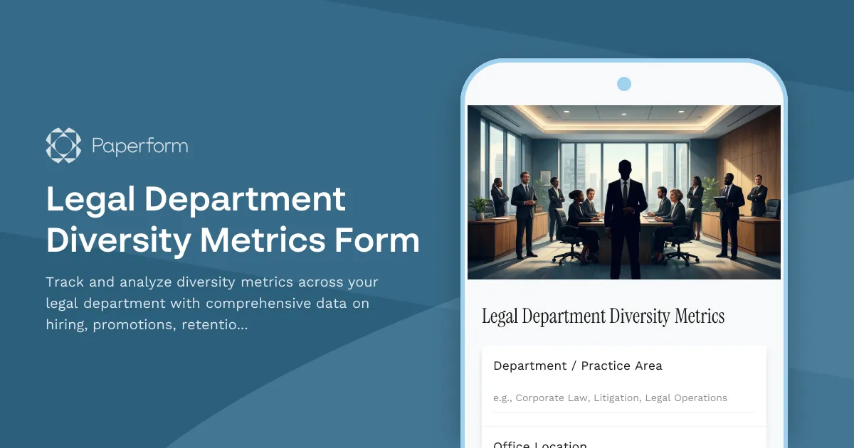 Legal Department Diversity Metrics Form