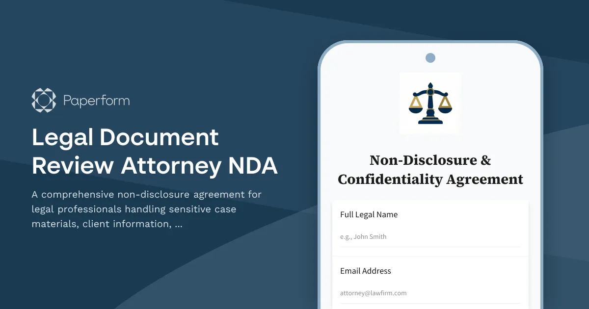 Legal Document Review Attorney NDA