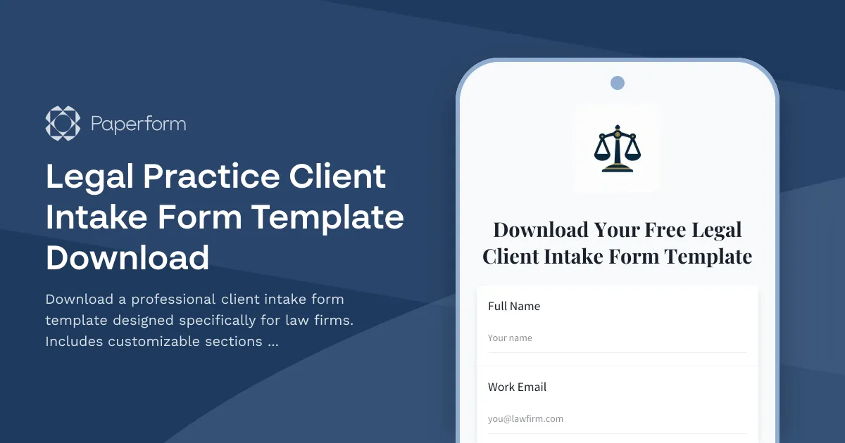 Legal Practice Client Intake Form Template Download