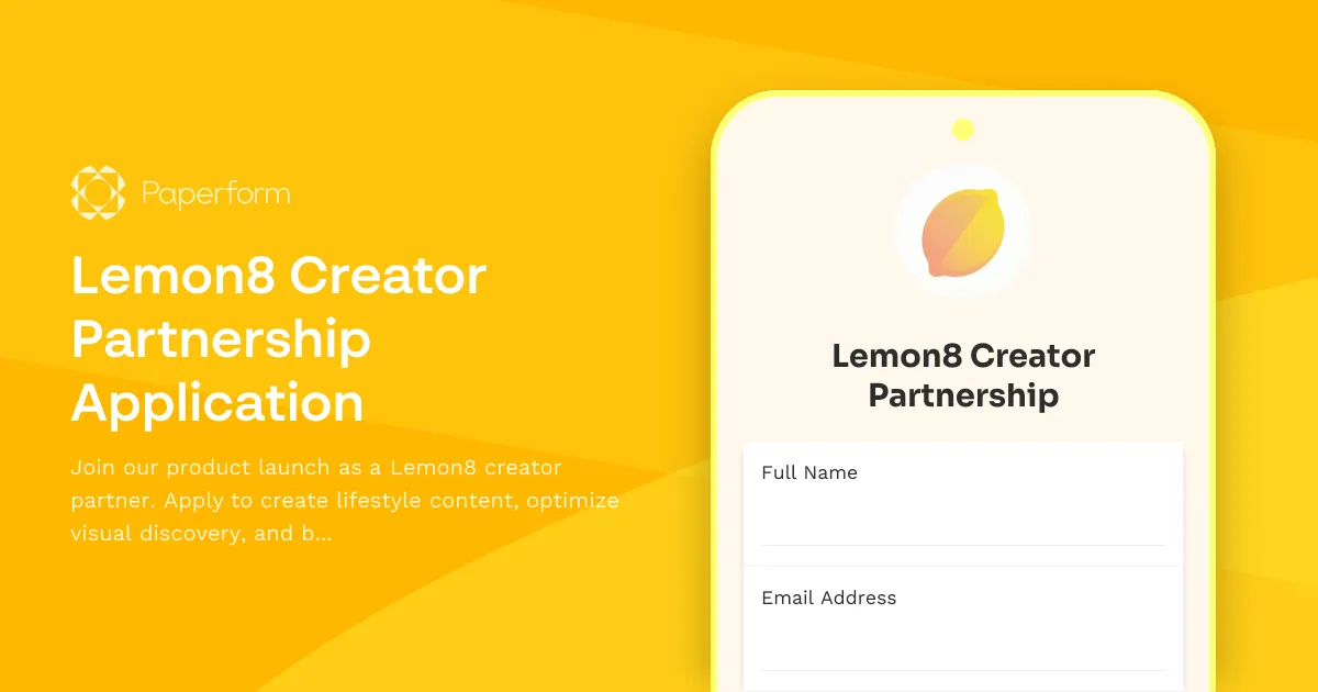 Lemon8 Creator Partnership Application