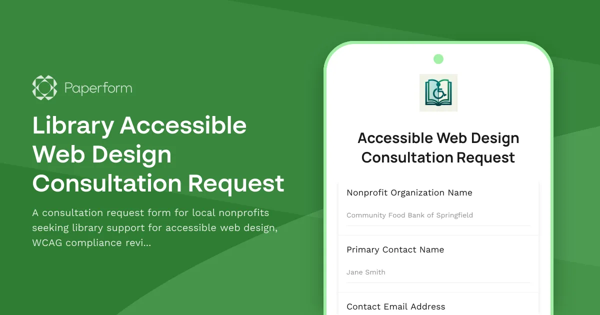 Library Accessible Web Design Consultation Request