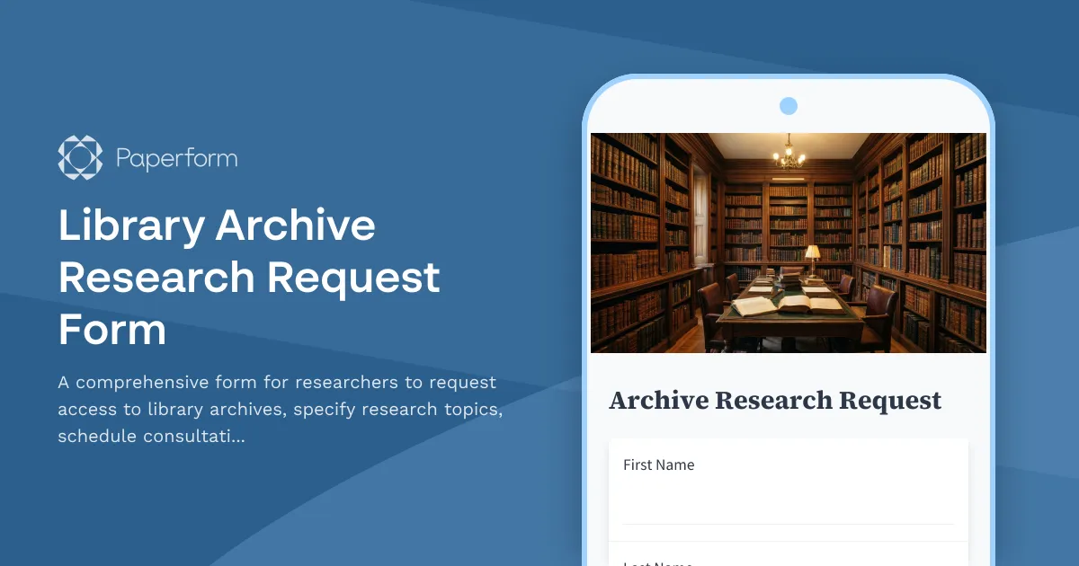 Library Archive Research Request Form