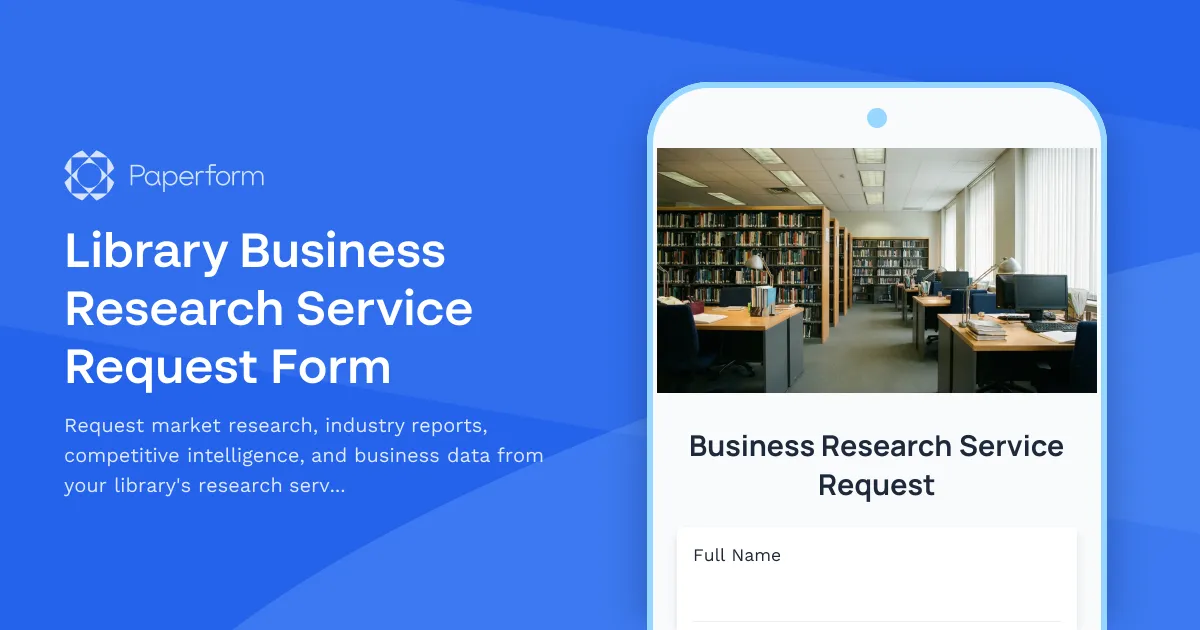 Library Business Research Service Request Form